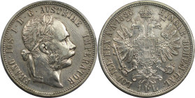 RDR – Habsburg – Österreich, KAISERREICH ÖSTERREICH. Franz Joseph I. (1848-1916). 1 Florin 1888. Silber. KM 2222. Sehr schön-vorzüglich