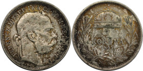 RDR – Habsburg – Österreich, KAISERREICH ÖSTERREICH. Österreich Ungarn. Franz Joseph I. (1848-1916). 1 Krone 1893 KB. 5,0 g. 0.835 Silber. 0.13 OZ. KM...