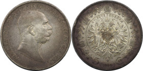 RDR – Habsburg – Österreich, KAISERREICH ÖSTERREICH. Franz Joseph I. 5 Korona 1909. Silber. KM 2814. Vorzüglich. Patina