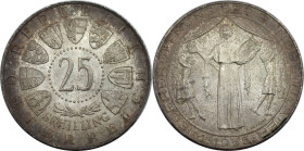 RDR – Habsburg – Österreich, REPUBLIK ÖSTERREICH. Wiedereröffnung der Bundestheater. 25 Schilling 1955. 13,0 g. 0.800 Silber. 0.33 OZ. KM 2880. Fast S...