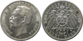 Deutsche Münzen und Medaillen ab 1871, REICHSSILBERMÜNZEN, Baden, Friedrich II. (1907-1918). 3 Mark 1910 G. Silber. Jaeger 39. Sehr schön-vorzüglich...
