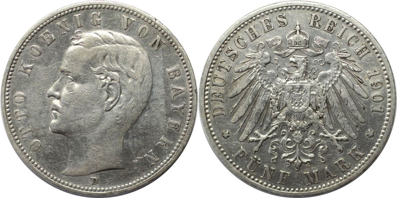 Deutsche Münzen und Medaillen ab 1871, REICHSSILBERMÜNZEN, Bayern, Otto (1886-19...