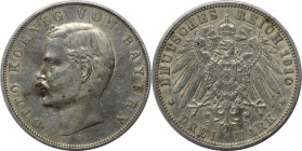 Deutsche Münzen und Medaillen ab 1871, REICHSSILBERMÜNZEN, Bayern, Otto (1886-1913). 3 Mark 1910 D. Silber. Jaeger 47. Sehr schön-vorzüglich