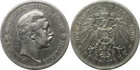 Deutsche Münzen und Medaillen ab 1871, REICHSSILBERMÜNZEN, Preußen, Wilhelm II. (1888-1918). 5 Mark 1900 A. Silber. Jaeger 104. Sehr schön
