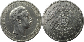Deutsche Münzen und Medaillen ab 1871, REICHSSILBERMÜNZEN, Preußen, Wilhelm II. (1888-1918). 5 Mark 1903 A. Silber. Jaeger 104. Sehr schön