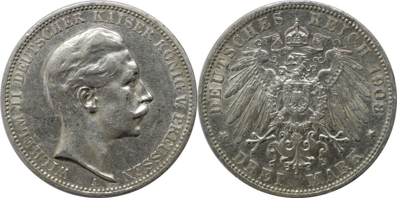 Deutsche Münzen und Medaillen ab 1871, REICHSSILBERMÜNZEN, Preußen, Wilhelm II. ...