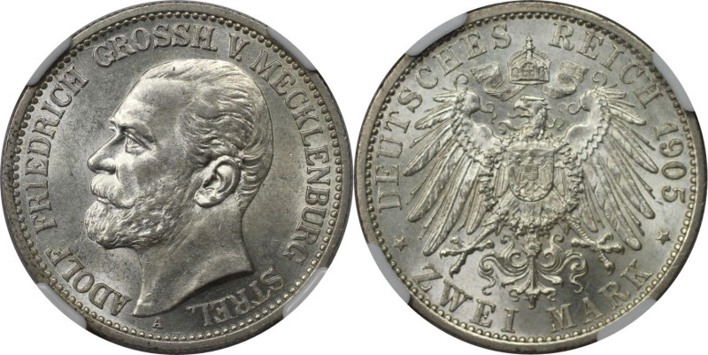 Deutsche Münzen und Medaillen ab 1871, REICHSSILBERMÜNZEN, Mecklenburg-Strelitz....
