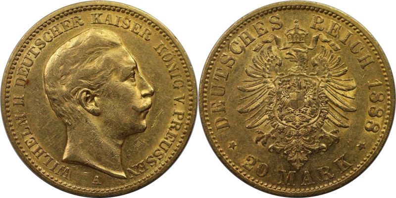 Deutsche Münzen und Medaillen ab 1871, REICHSGOLDMÜNZEN. Preußen. Wilhelm II. (1...
