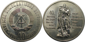 Deutsche Münzen und Medaillen ab 1945, Deutsche Demokratische Republik bis 1990. 40 Jahre Befreiung vom Faschismus. 10 Mark 1985 A. Kupfer-Zink-Nickel...