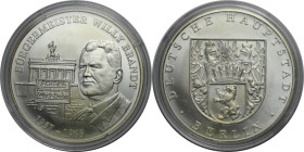 Deutsche Münzen und Medaillen ab 1945, BUNDESREPUBLIK DEUTSCHLAND. BÜRGERMEISTER WILLY BRANDT (1957-1966) BERLIN. Medaille 1966, Silber. 20 g. 40 mm. ...