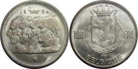 Europäische Münzen und Medaillen, Belgien / Belgium. Baudouin I. (1951-1993). 100 Francs 1954. Silber. KM 138. Sehr schön+