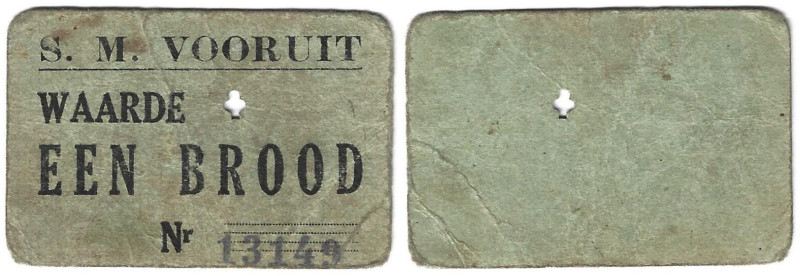 Europäische Münzen und Medaillen, Belgien / Belgium. Brotkarten S.M.Vooruit. 1 B...