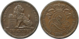 Europäische Münzen und Medaillen, Belgien / Belgium. Leopold I. (1831-1865). 10 Centimes 1833. Kupfer. KM 2.1. Sehr schön+