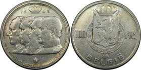 Europäische Münzen und Medaillen, Belgien / Belgium. Leopold III. (1934-1950). 100 Francs 1949. Silber. KM 139. Sehr schön+. Patina