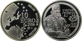 Europäische Münzen und Medaillen, Belgien / Belgium. 400. Todestag von Justus Lipsius. 10 Euro 2006. 18,75 g. 0.925 Silber. 0.56 OZ. KM 255. Polierte ...