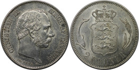 Europäische Münzen und Medaillen, Dänemark / Denmark. DÄNEMARK KÖNIGREICH. Christian IX. (1863-1906). 2 Kronen 1899, Kopenhagen. Münzmeister Vilhelm B...