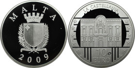 Europäische Münzen und Medaillen, Malta. La Castellania in Valletta. 10 Euro 2009. 28,28 g. 0.925 Silber. 0.84 OZ. KM 133. Polierte Platte