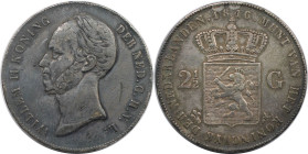Europäische Münzen und Medaillen, Niederlande / Netherlands. 	Wilhelm II. (1840-1849). 2-1/2 Gulden 1846. 25,0 g. 0.945 Silber. 0.76 OZ. KM 69. Sehr s...