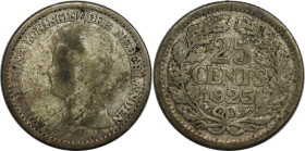 Europäische Münzen und Medaillen, Niederlande / Netherlands. 25 Cents 1925. Silber. KM 146. Schön-sehr schön
