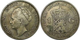 Europäische Münzen und Medaillen, Niederlande / Netherlands. Wilhelmina (1890-1948). 1 Gulden 1929. Silber. KM 161.1. Sehr schön+
