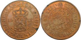 Europäische Münzen und Medaillen, Niederlande / Netherlands. Niederländisch-Indien. Wilhelmina. 2 1/2 Cents 1945. Kupfer. KM 316. Vorzüglich