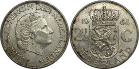 Europäische Münzen und Medaillen, Niederlande / Netherlands. Juliana (1949-1980). 2 1/2 Gulden 1964. Silber. KM 185. Sehr schön-vorzüglich