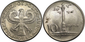 Europäische Münzen und Medaillen, Polen / Poland. 700 Jahre Warschau - Zygmunt III Säule. 10 Zlotych 1965. Kupfer-Nickel. KM Y 55. Stempelglanz