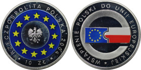 Europäische Münzen und Medaillen, Polen / Poland. European accession 2004. 10 Zlotych 2004, Silber. KM Y#482. Polierte Platte