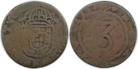 Europäische Münzen und Medaillen, Portugal. Joao IV. 3 Reis ND (1640-1656). Kupfer. KM 26. Schön