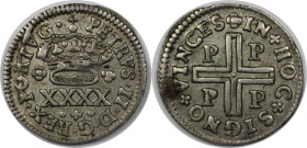 Europäische Münzen und Medaillen, Portugal. Pedro II. 50 Reis ND (1683). Silber. KM 137. Vorzüglich