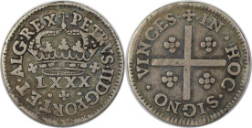 Europäische Münzen und Medaillen, Portugal. Pedro II. 80 Reis ND (1676), Silber. KM 140. Sehr schön-vorzüglich