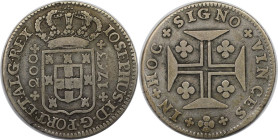 Europäische Münzen und Medaillen, Portugal. Jose I. 200 Reis 1763, Silber. KM 247.1. Sehr schön