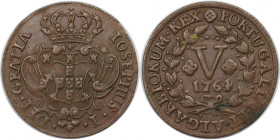Europäische Münzen und Medaillen, Portugal. José I. 5 Reis 1764. Kupfer. KM 242.2. Sehr schön-vorzüglich