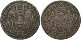 Europäische Münzen und Medaillen, Portugal. Maria I. & Pedro III. 10 Reis 1785. Kupfer. KM 280. Vorzüglich