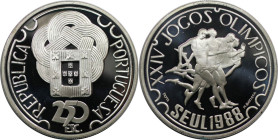 Europäische Münzen und Medaillen, Portugal. Olympische Spiele 1988 in Seoul - Sprinter auf der Zielgeraden. 250 Escudos 1988. 28,0 g. 0.925 Silber. 0....