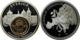 Europäische Münzen und Medaillen, Schweden / Sweden. Medaille Schweden European Currencies - Inlay. (23,34 g. 35 mm) Polierte Platte