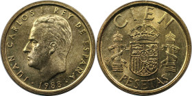 Europäische Münzen und Medaillen, Spanien / Spain. Juan Carlos I. 100 Pesetas 1988. Aluminium-Bronze. KM 826. Vorzüglich-stempelglanz