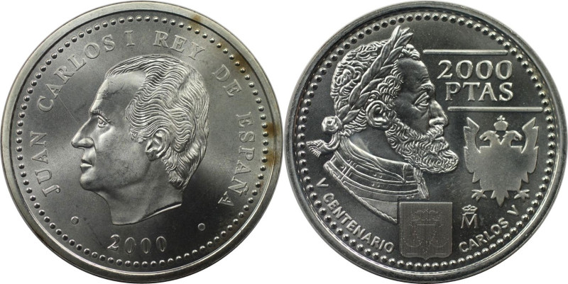 Europäische Münzen und Medaillen, Spanien / Spain. Charles V. 2000 Pesetas 2000....