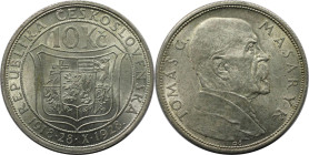 Europäische Münzen und Medaillen, Tschechoslowakei / Czechoslovakia. 10 Jahre Unabhängigkeit. 10 Kronen 1928. 10,0 g. 0.700 Silber. 0.23 OZ. KM 12. Vo...