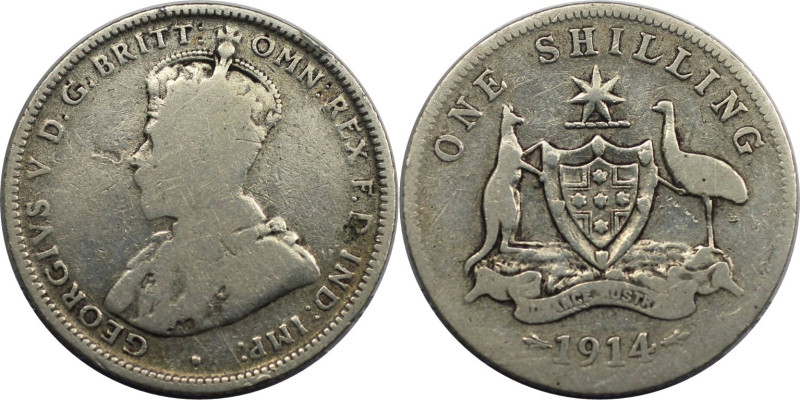 Weltmünzen und Medaillen, Australien / Australia. George V. 1 FlShilling 1914. S...