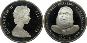 Weltmünzen und Medaillen, Fidschi / Fiji. Cakobau. 25 Dollars 1975. 48,60 g. 0.925 Silber. 1.4 OZ. KM 37. Polierte Platte