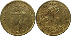 Weltmünzen und Medaillen, Westafrika / Western African. Britisch-Westafrika. George VI. 1 Shilling 1938. Nickel-Messing. KM 23. Vorzüglich