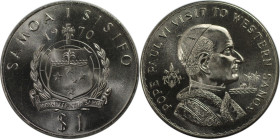 Weltmünzen und Medaillen, Western Samoa. Papst Paul VI. 1 Tala 1970. Kupfer-Nickel. KM 10. Stempelglanz