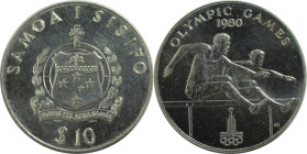 Weltmünzen und Medaillen, Western Samoa. "1980 Olympics". 10 Tala 1980. 31,33 g. 0.500 Silber. 0.5 OZ. KM 36. Stempelglanz