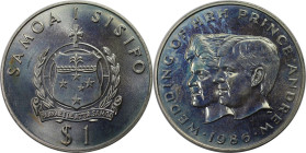 Weltmünzen und Medaillen, Western Samoa. Hochzeit von Prinz Andrew und Sarah Ferguson. 1 Tala 1986, Kupfer-Nickel. KM 63. Stempelglanz