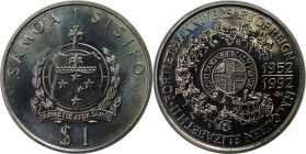 Weltmünzen und Medaillen, Western Samoa. 40. Jahrestag - Regierungszeit von Königin Elizabeth II. 1 Tala 1992, Kupfer-Nickel. KM 88. Stempelglanz