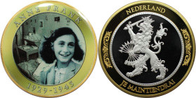 Medaillen und Jetons, Gedenkmedaillen. Niederlande / Netherlands. Anne Frank 1929-1945. Farbmedaille. Polierte Platte