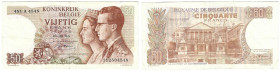 Banknoten, Belgien / Belgium. Baudouin I. König Baudouin und Königin Fabiola. 50 Francs 16.05.1966. Pick: 139. II