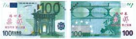 Banknoten, China. Trainings Geld voor Chinese Banken Eurobiljetten. 100 Euro. Unc