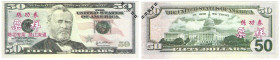 Banknoten, China. Trainings Geld voor Chinese Banken (USA Dollars). 50 Dollars. Unc